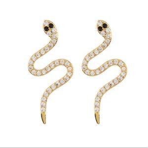Adornia 14K GP sterling silver snake earrings
